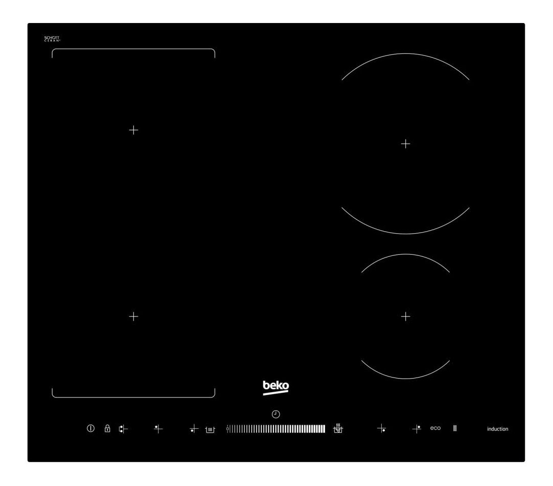 фото Встраиваемая варочная панель индукционная beko hii 64500 fht black
