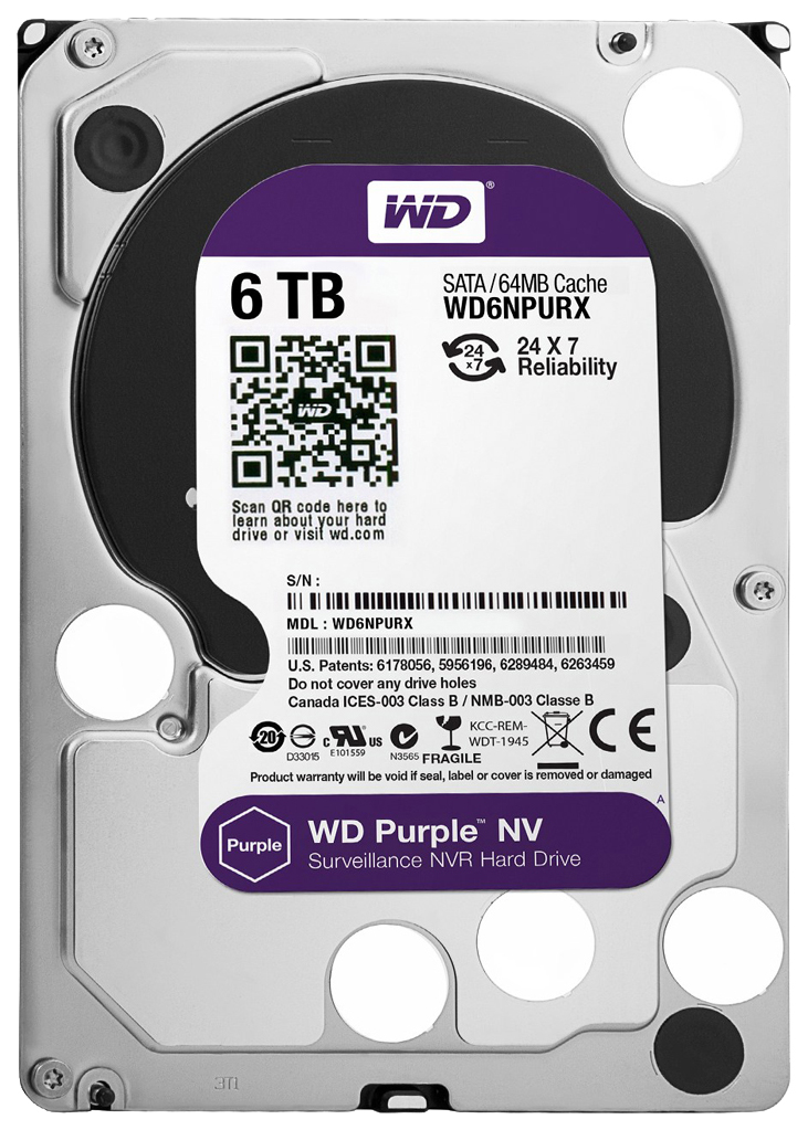 фото Жесткий диск wd purple 6тб (wd6npurx)