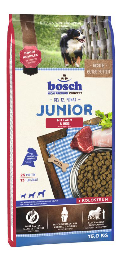 

Сухой корм для щенков Bosch Junior, ягненок и рис, 15кг, Junior