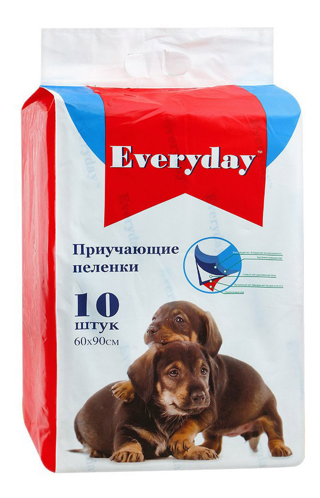 Пеленки для собак одноразовые Everyday гелевые, 90 x 60 см, 10 шт