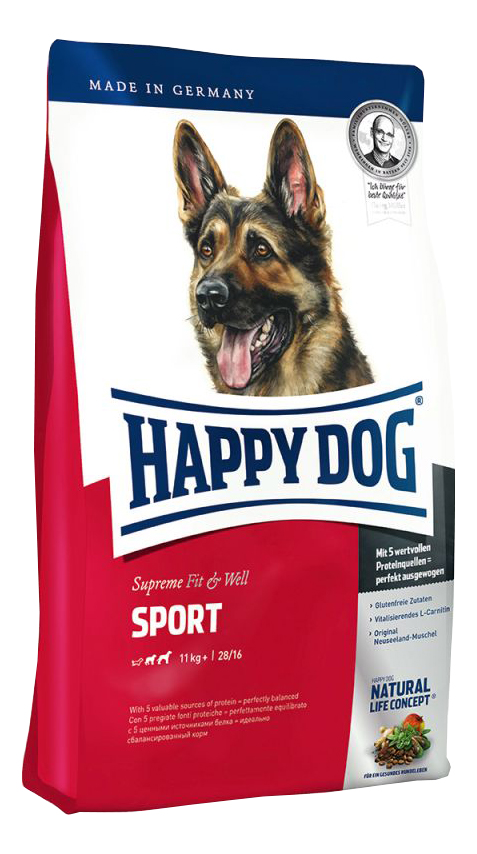 

Сухой корм для собак Happy Dog Supreme Fit & Well Sport, для активных, домашняя птица, 4кг, Supreme Fit & Well Sport
