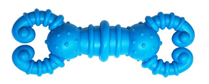 Жевательная игрушка для собак Уют Гантель-скорпион, синий, 11,5 см