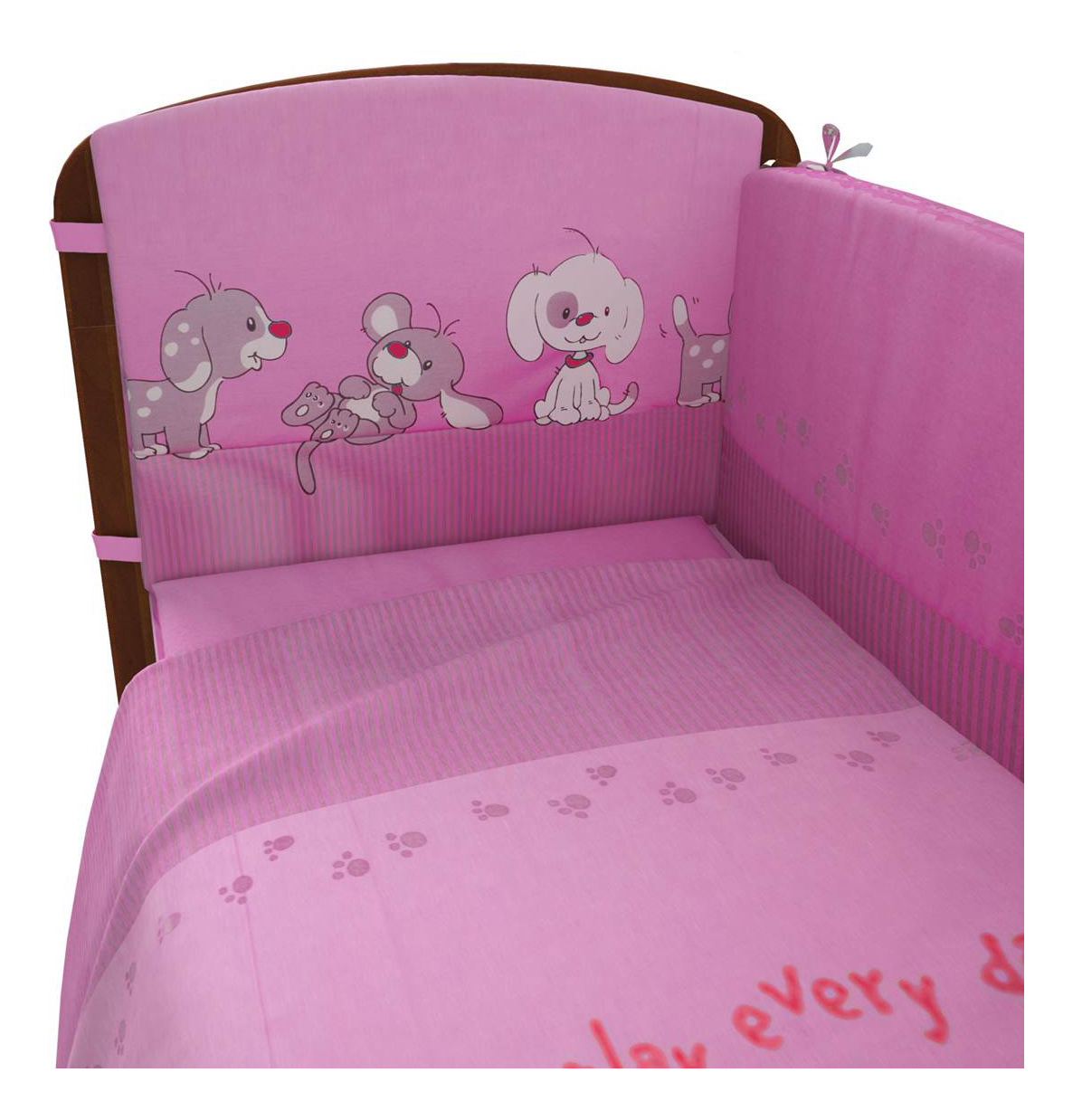Комплект детского постельного белья Фея Веселая игра 6 предметов розовый