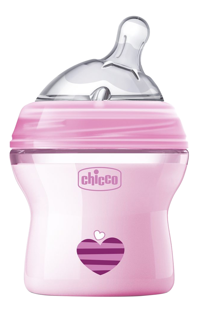 фото Детская бутылочка chicco natural feeling с 0 мес 150 мл розовая