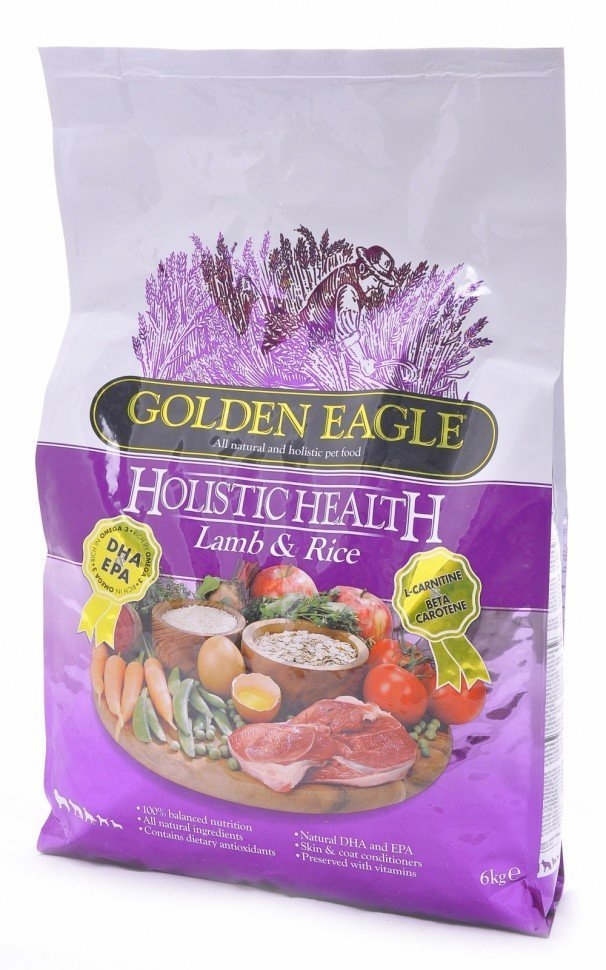 фото Сухой корм для собак golden eagle holistic health lamb & rice 22/15, ягненок, 6кг