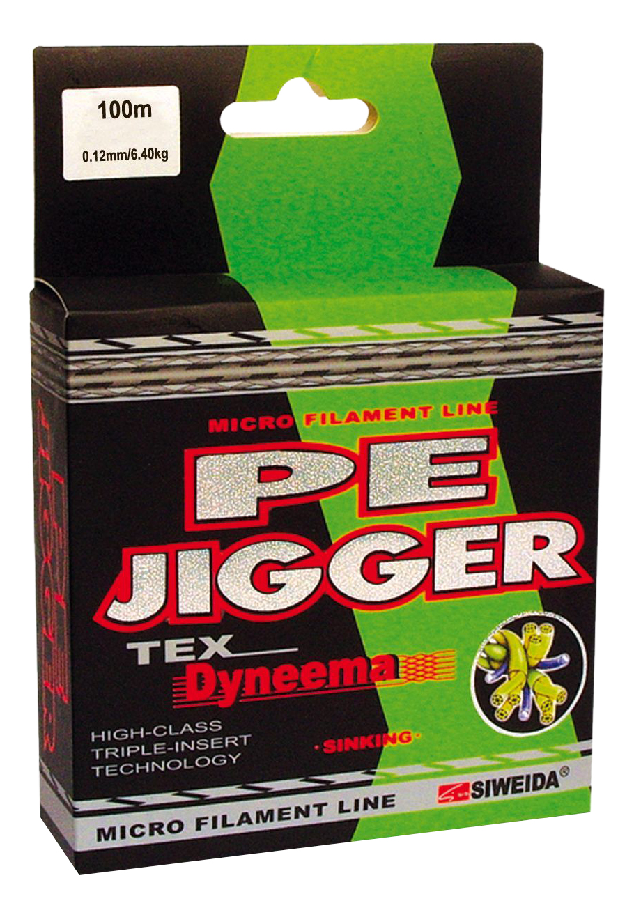 Леска плетеная Siweida PE Jigger 0,12 мм, 100 м, 6,4 кг, green