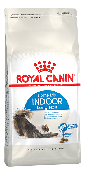 фото Сухой корм для кошек royal canin indoor long hair, для домашних длинношерстных, 0,4кг