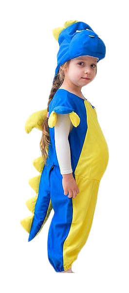 фото Карнавальный костюм бока дракон, цв. желтый; синий р.104