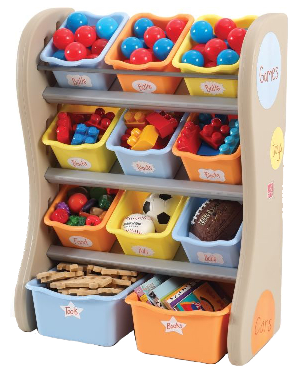 

Ящик для игрушек Step 2 Fun Time Room Organizer 728900 синий оранжевый