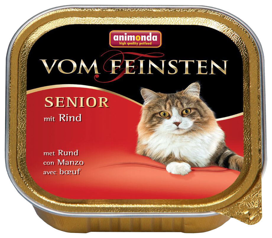 Консервы для кошек Animonda Vom Feinsten Senior, для пожилых, с говядиной, 32шт по 100г