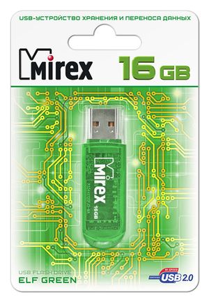 Флешка MIREX Elf 16ГБ Green (13600-FMUGRE16)