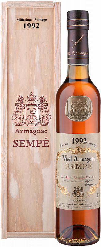 

Арманьяк Sempe Vieil, Armagnac AOC , 40 %, 500 мл, 1992г, gift box