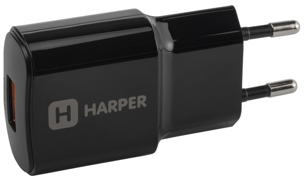 фото Сетевое зарядное устройство harper wch-8833, 1xusb, 3 a, black