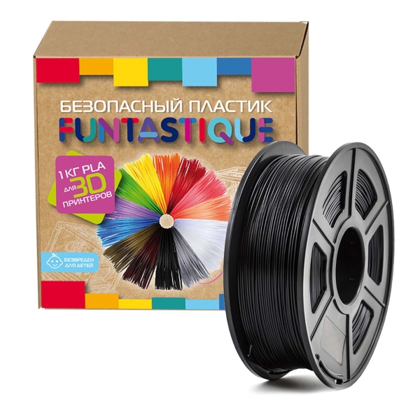 фото Пластик для 3d-принтера funtastique pla-1kg-bk pla black