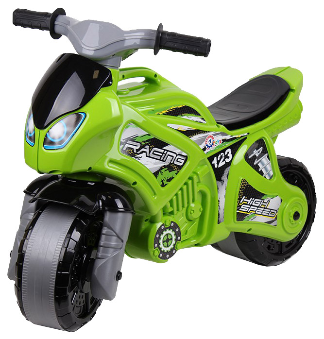 фото Каталка детская r-toys 5859 мотоцикл беговел racing high speed цвет зелёный