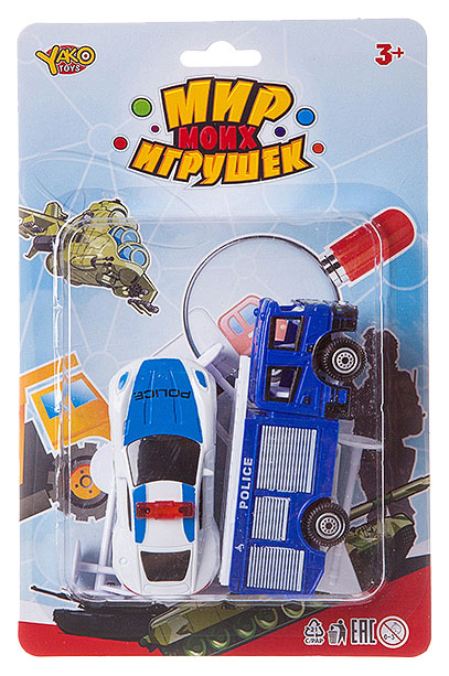 фото Набор пластм. "полицейский участок",8 предметов, машинки инерционные, серия мир micro yako toys