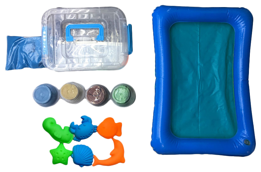 фото Набор "слаймформер" с надувной песочницей и 6 формочками, 4 цвета, 1 кг 1toy 1 toy