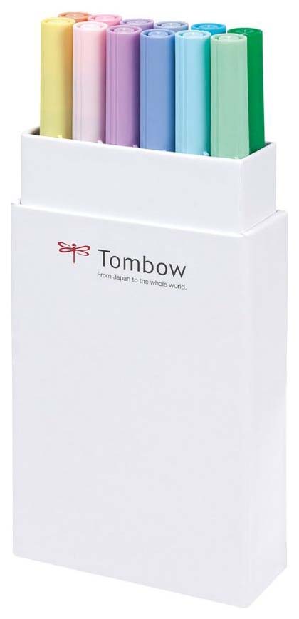 фото Набор брашпенов tombow abt 12 pastel colors, пастельные тона, 12 шт