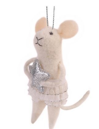 фото Елочная игрушка феникс present мышка с серебряной звездой 80124 11,5 см 1 шт.