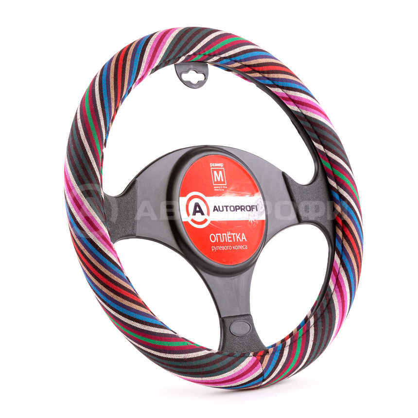 

Оплётка руля AUTOPROFI из текстиля AP-1915 Multi/BL (M), Мульти синий