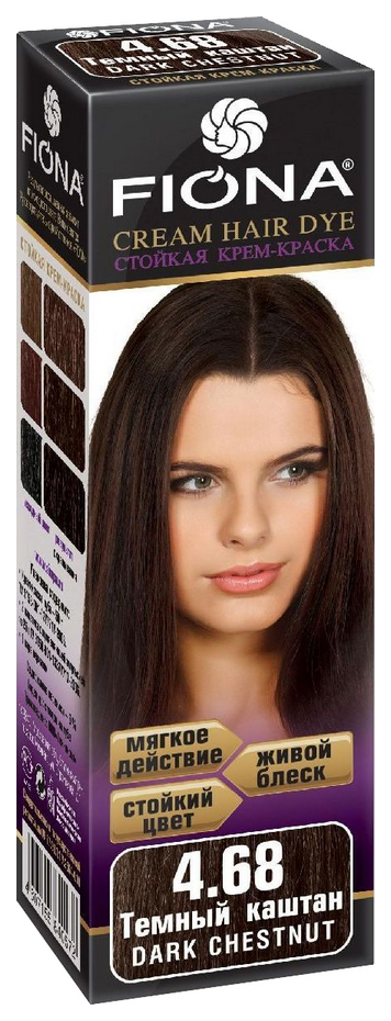 Краска для волос FIONA Cream Hair Dye 4.68 Темный каштан 50 г перманентный безаммиачный краситель hair color ammonia free 11pm 810401 6 34 6gc золотисто медный темный блонд 100 мл