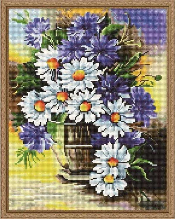 

Алмазная вышивка Molly Букет из ромашек, 40x50 см, Букет из ромашек