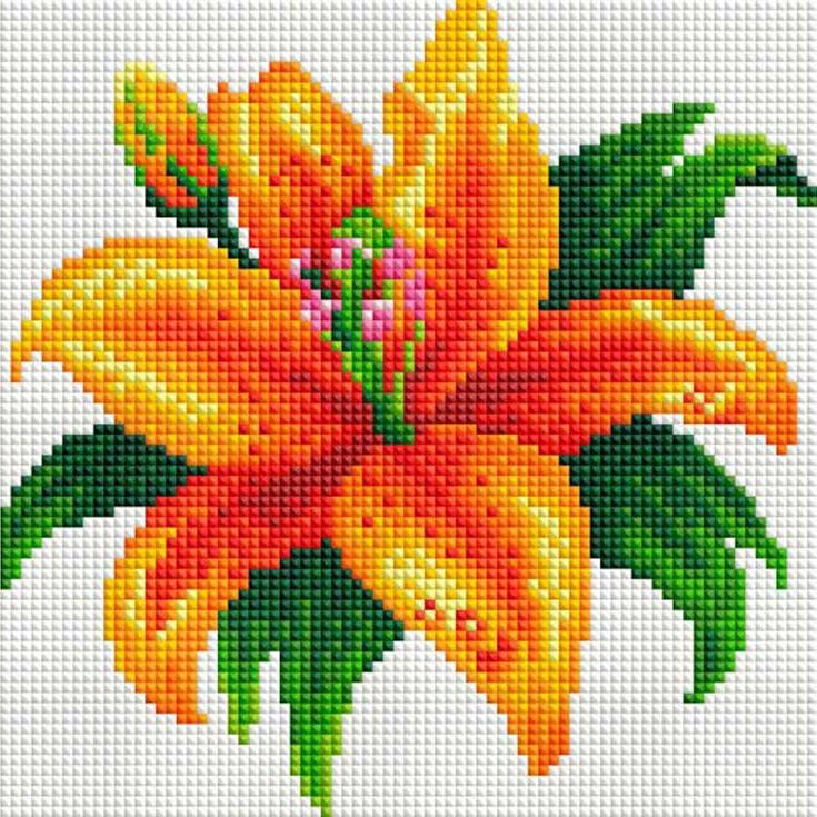 

Алмазная вышивка Белоснежка Тигровая лилия, 20x20 см, Тигровая лилия