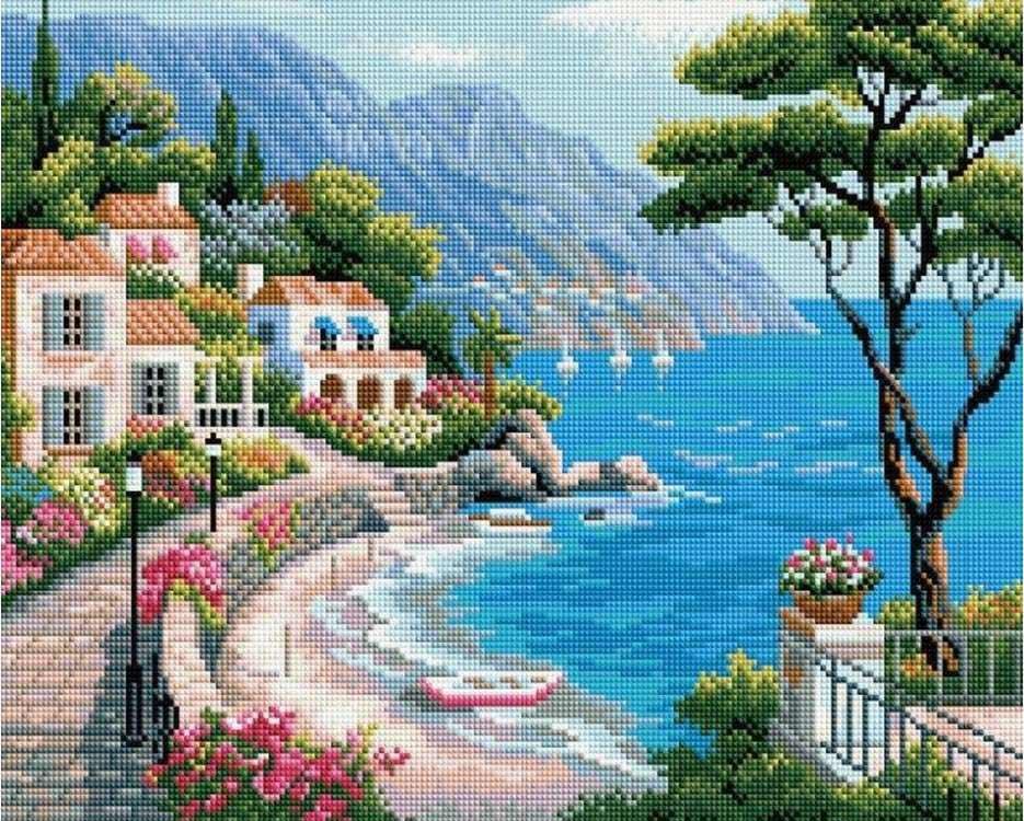 

Алмазная вышивка Painting Diamond Живописная бухта, 40x50 см, Живописная бухта