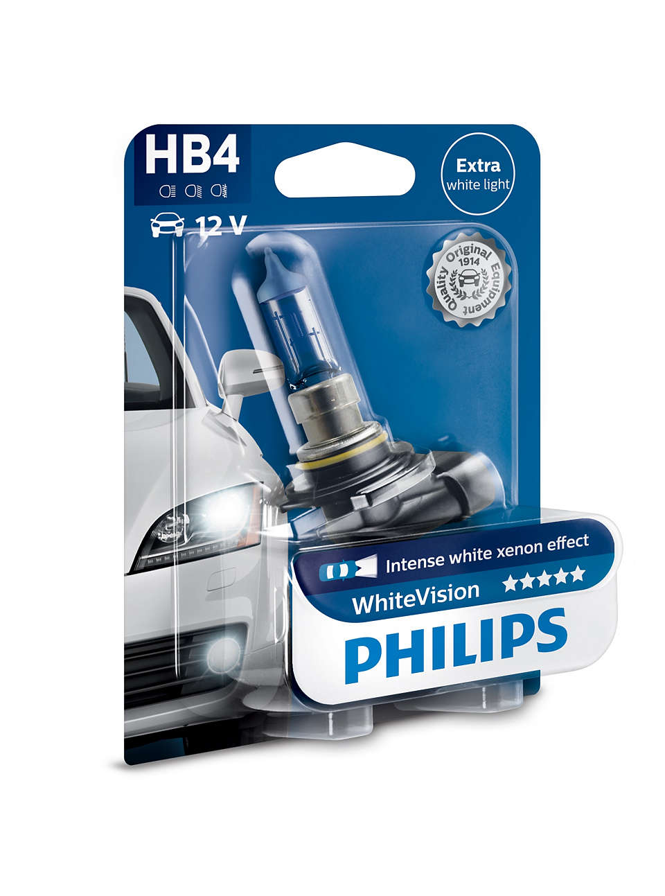 фото Лампа галогенная блистер 1шт hb4 12v white vision philips арт. 9006whvb1