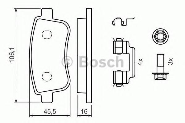 

Комплект тормозных колодок BOSCH 0986494384