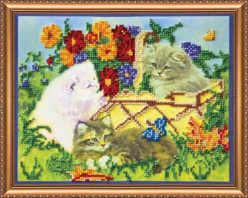 

Вышивка бисером Абрис Арт AB-034 Котята 25х20 см
