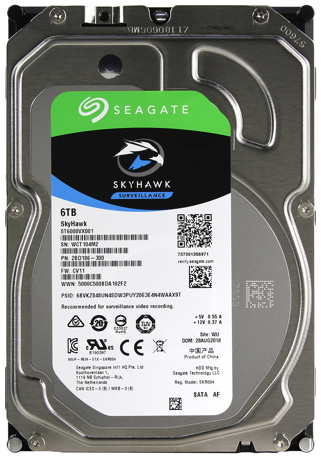 фото Жесткий диск seagate skyhawk 6тб (st6000vx001)