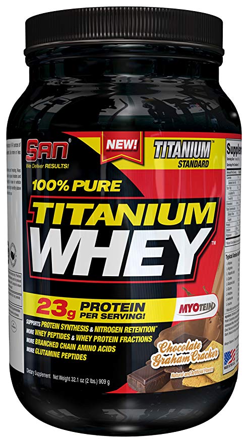 Протеин 100% Pure Titanium Whey SAN, шоколадное бисквитное печенье, 908 гр.