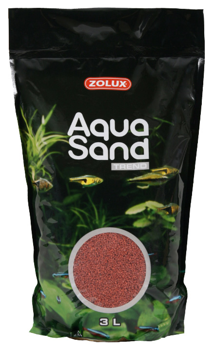 Кварцевый песок для аквариумов ZOLUX Aquasand Trend Basque Red, красный, 4,72 кг, 3 л