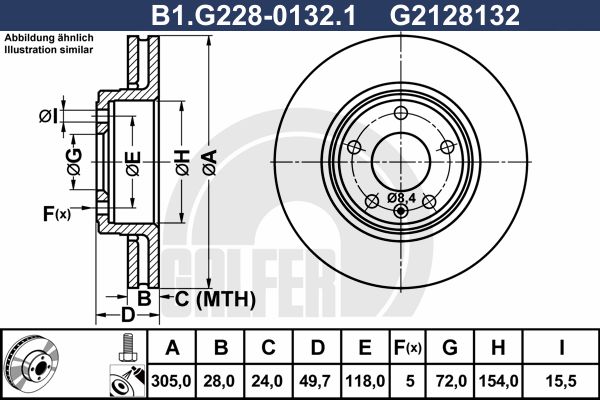 фото Тормозной диск galfer b1.g228-0132.1