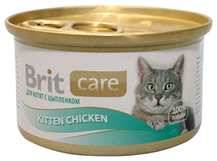 

Консервы для котят Brit Care, цыпленок, 48шт по 80г, Care
