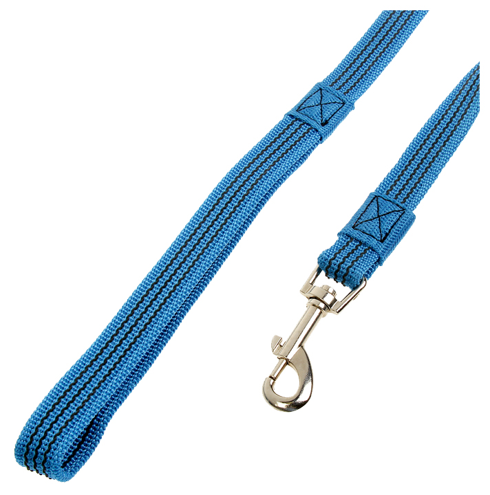 фото Поводок для собак зооник капроновый с латексной нитью 3м* 20мм синий