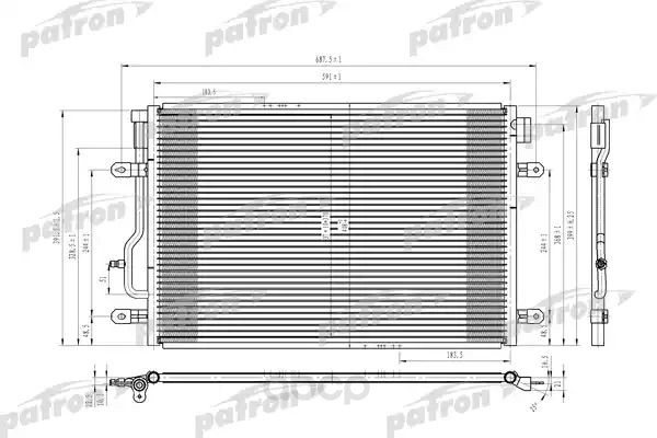 фото Радиатор кондиционера patron для audi a4, a4 avant 1.6-2.5tdi, 3.0 quattro 00-04 prs3622