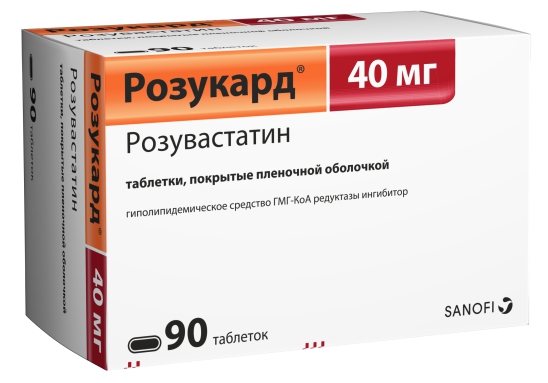 

Розукард таблетки 40 мг 90 шт., Розукард