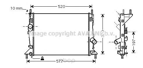 

Радиатор охлаждения двигателя Ava FD2368