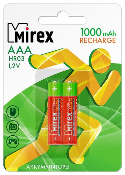 Аккумуляторная батарея Mirex HR03-10-E2 2 шт аккумулятор gp aaa hr03 850mah 2bl арт 162626