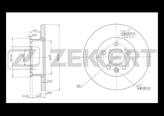 фото Тормозной диск zekkert bs-5095