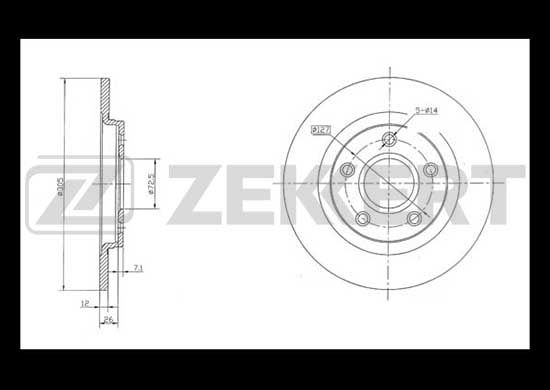 фото Тормозной диск zekkert bs-5492