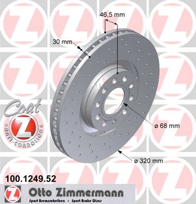 

Тормозной диск ZIMMERMANN 100.1249.52