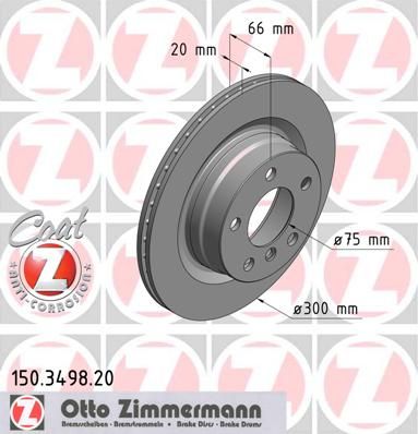 фото Тормозной диск zimmermann 150.3498.20