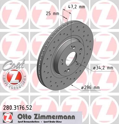 

Тормозной диск ZIMMERMANN 280.3176.52