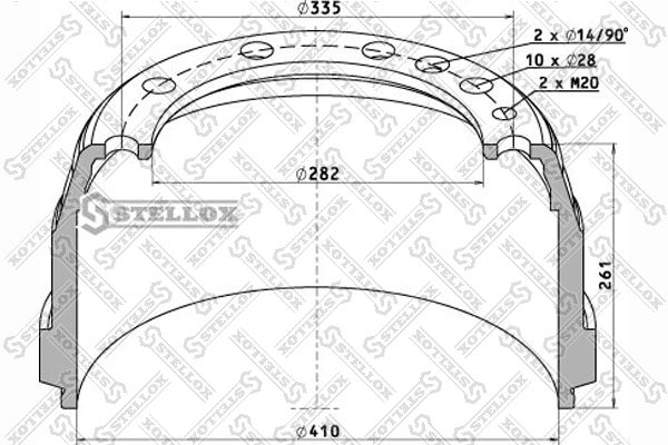 

Тормозной барабан STELLOX 85-00016-SX