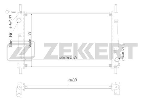 

Радиатор охлаждения двигателя ZEKKERT MK-1157