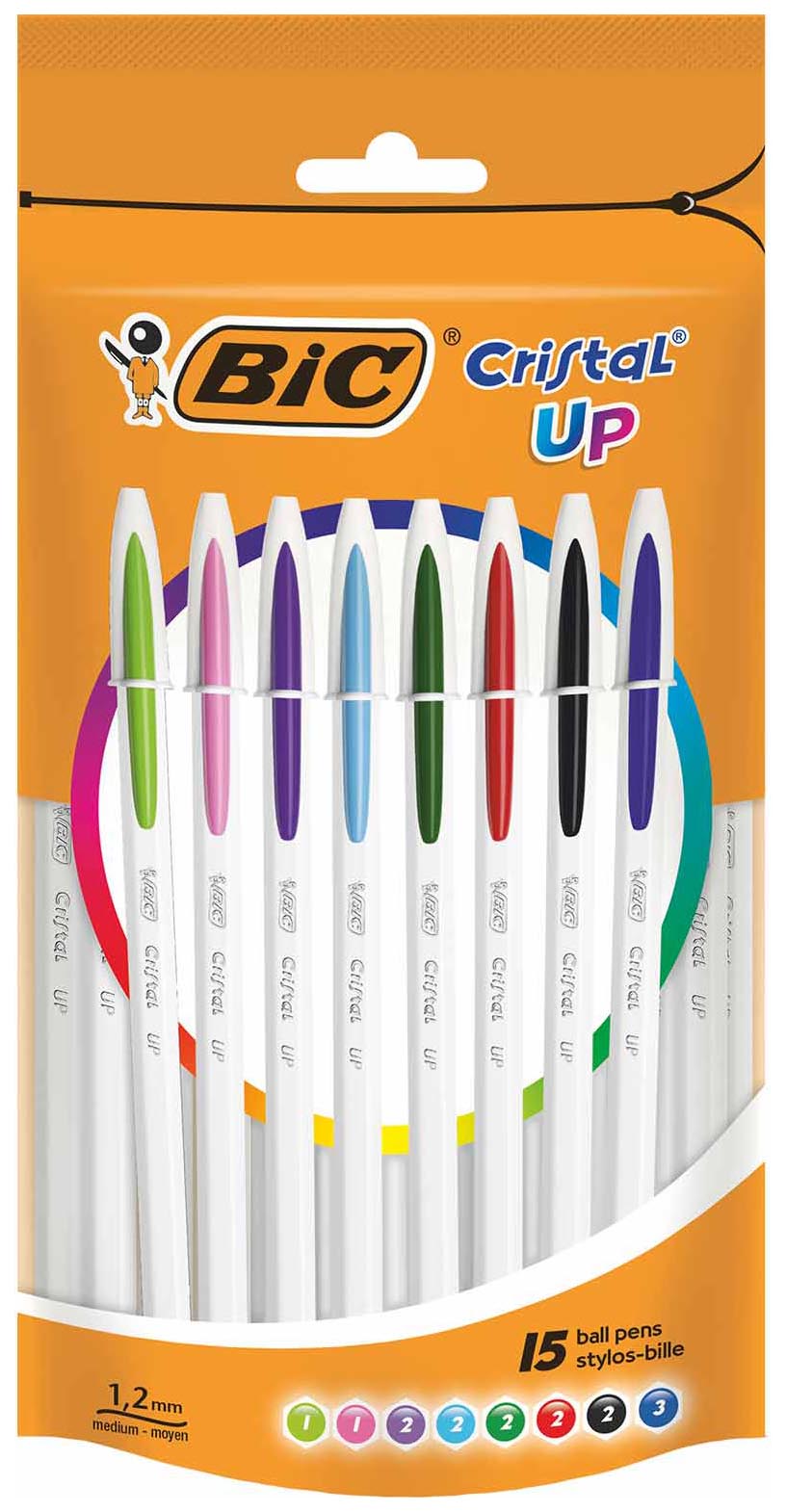 фото Набор ручек шариковых bic cristal up, разноцветная, 8 шт.