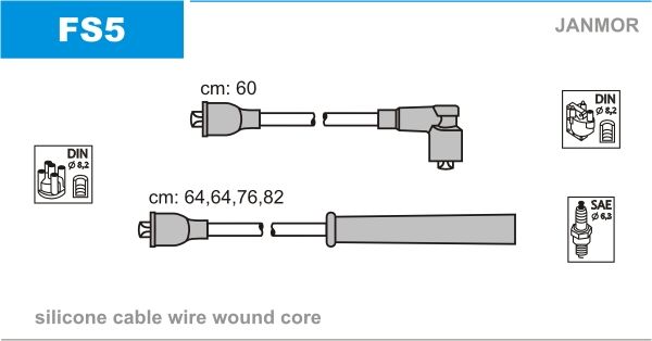 Комплект проводов зажигания JANMOR FS5